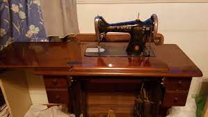 antique sewing machine table with