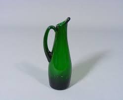 vintage green glass jug miniature jug