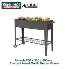 800mm Charcoal Raised Mobile Garden Planter