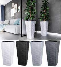 Square Tall Plant Pot Elegant Large