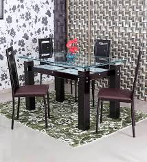 haper 4 seater glass top dining set