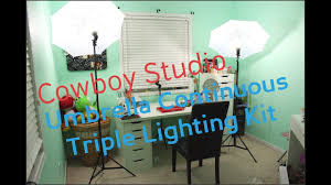Cowboystudio Umbrella Continuous Triple Lighting Kit Setup Youtube