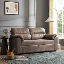 2 seater sofa bed pull out faux leather