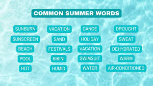 100 summer words voary words for