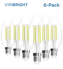 Viribright E12 Led Candelabra Light Bulbs 2 5 Watt Equivalent 35w 180 Lumens Daylight 5000k Candelabra Base Dimmable Chandelier Bulb 6 Pack Walmart Com Walmart Com