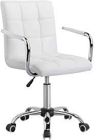 Boost productivity with a comfortable, efficient and attractive office space with designer office chairs. Amazon Com Yaheetech White Office Chair Desk Chair With Wheels Swivel Stool Chair For Desk Comfy Home Office Computer Desk Chair Modern Adjustable Leather Executive Chair With Armrest Kitchen Dining