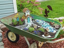 Old Wheelbarrow Fairy Garden Crafts