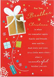 Your brother may be one manly dude, but christmas brings out the softer side in us all. Amazon Com Hallmark Brother Christmas Card Wonderful Brother Medium Office Products