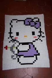 Pixel Hello Kitty Blanket Crochet