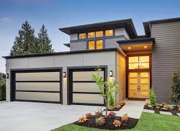 Modern Glass Garage Doors Panorama