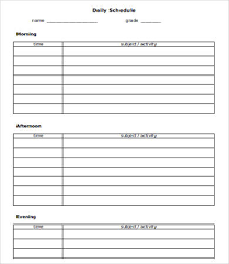 Daily Schedule Template Printable 9 Free Word Pdf Documents