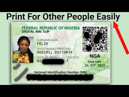 how to print nin plastic id card for