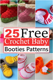 25 free crochet baby booties patterns