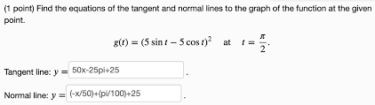 Tangent And Normal Lines To The Graph