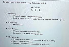 solve the system of linear equations