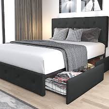 Upholstered Queen Size Platform Bed