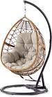ydney All Weather Single Outdoor Patio Egg Swing Chair w/ Stand Canvas
