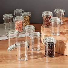 Mini Oval Spice Herb Jars With Clamp