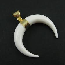 double horn bone pendant buffalo bone