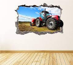 Tractor Wall Art Decal 3d Smashed John