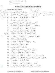 Balancing Equations Chemical Equation