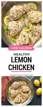A quick and easy dinner that is also low in fat, this chicken casserole is perfect for busy nights. Healthy Lemon Garlic Chicken Free Chicken Recipes Low Calorie Chicken Healthy Chicken Recipes