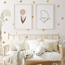 Mustard And Brown Flower Wall Decals