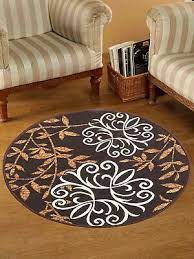 brown round nylon rug carpet for living