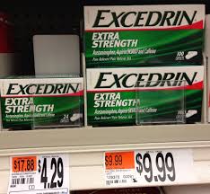 Each caplet contains 250 mg acetaminophen, 250 mg aspirin, and 65 mg caffeine. Excedrin Migraine Pain Relief Truth In Advertising