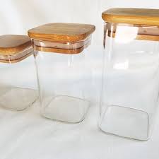 Bamboo Lid Glass Jars 3 Sizes To Choose
