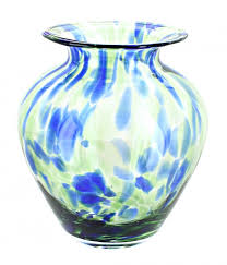 cobalt and green glass vase
