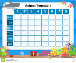Timetable For School Stock Vector Illustration Of Chart
