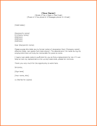 5 Simple Resignation Letter Sample 1 Week Notice Notice