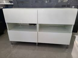 Ikea White Gloss Glass Tv Stand For