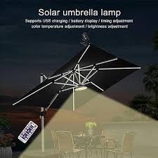 Solar Umbrella Lights Outdoor Timed