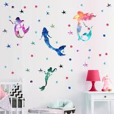 Creative Mermaid Wall Stickers L And