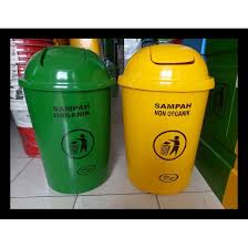 Terpopuler tong sampah organik dan non organik. Stok Baru Tong Sampah Bulat 80 Liter Organik Dan Non Organik Hijau Kebersihan Murah Al6 Shopee Indonesia