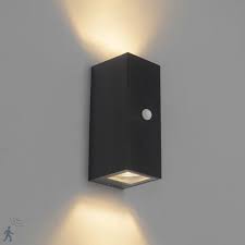 Modern Wall Lamp Black Ip44 With Motion