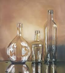 Glass Bottles Painting By Nadia Sheikh