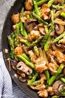 chicken and asparagus stir fry with ginger sauce