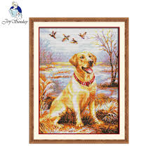 Us 10 75 50 Off Joy Sunday Labrador Retriever Craft Stitch Stamped Counted Cross Stitch Charts Patterns For Embroidery Needlepoint Set In Package