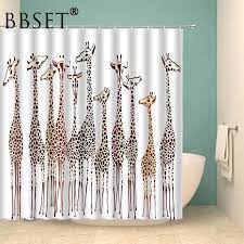 Great safari wildlife decor to your bathroom or kitchen with this metal giraffe bathroom toilet tissue roll holder or paper towel holder. Giraffe Shower Curtain Hand Drawn African Wildlife Long Neck Animal Pattern Waterproof Multi Size Douchegordijn Bathroom Decor Shower Curtains Aliexpress