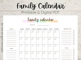Family Calendar Monthly And Weekly