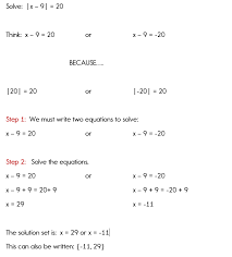 Example 1 Solving An Absolute Value Equation