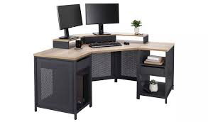 Depending on your preference, you can choose to install the monitor stand on the left or right side of the desk. Buy Argos Home Modular Corner Gaming Desk Oak Effect Black Desks Argos Corner Gaming Desk Argos Home Home