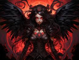 premium photo gothic angel with red