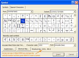 inserting special characters