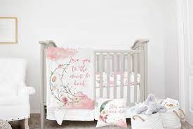 Moon Crib Bedding Girl Mini Crib Set