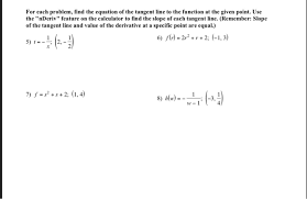 Equation Of The Tangent Chegg