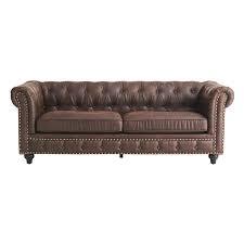 Providence Chesterfield Brown Faux
